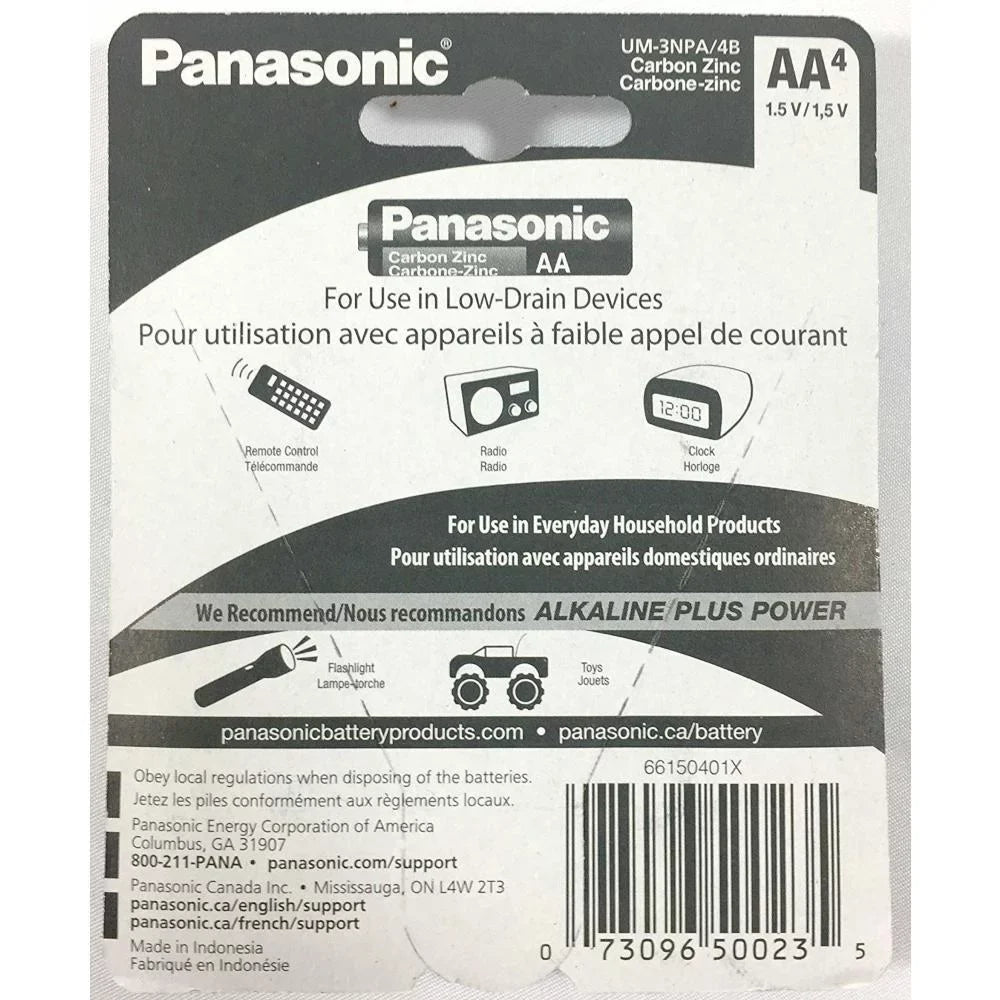 Batteries Panasonic 48 Battery Duty 1.5v Zinc AA Carbon Power Super Heavy PCS A Double