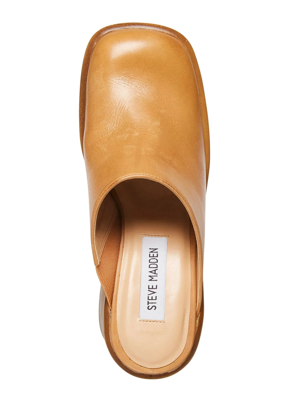 Heel On Brown Flirtie 8.5 M Square MADDEN Shoes Padded Block Platform 1" Toe Leather Goring STEVE Clogs Womens Slip