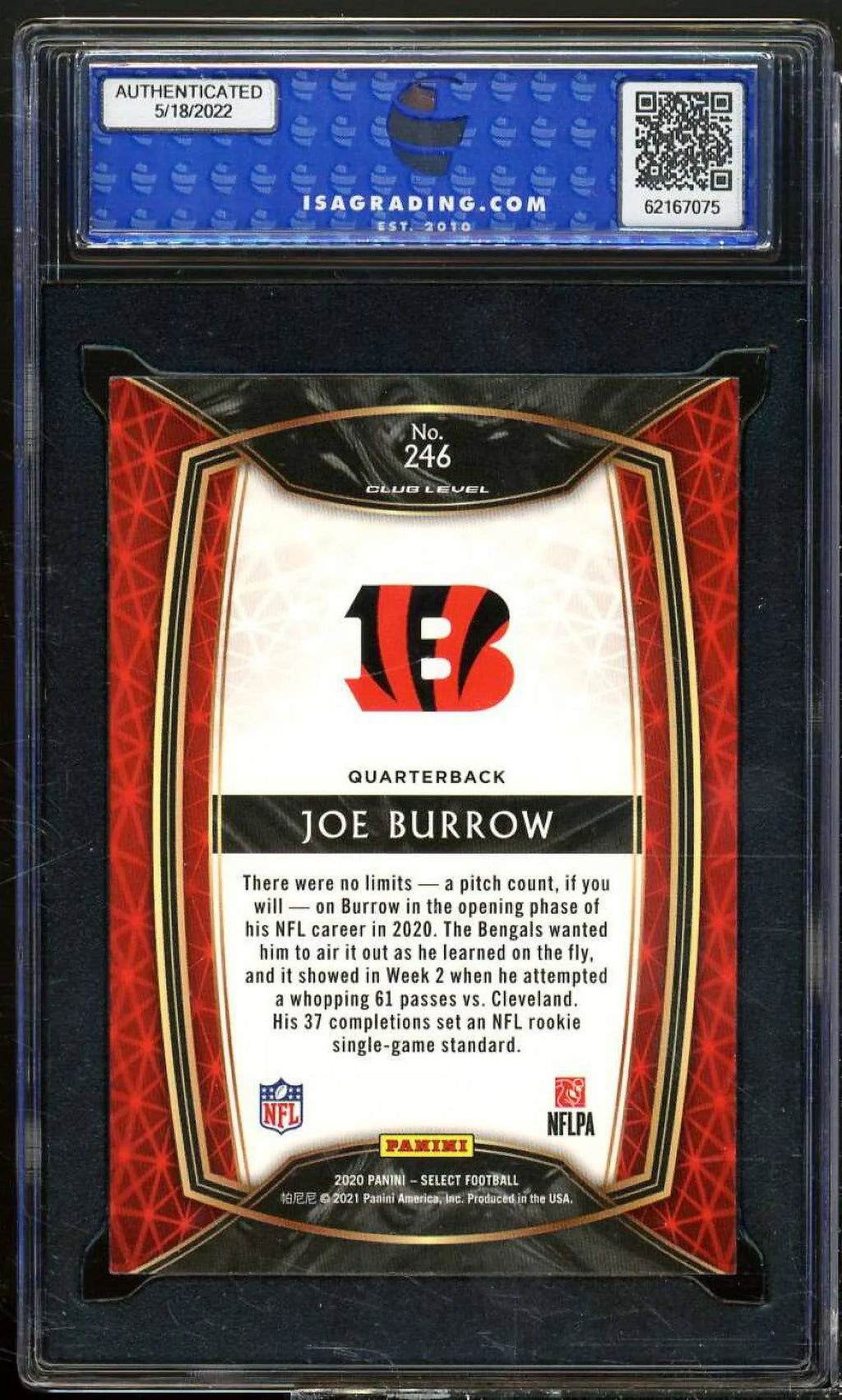 Card Select MINT Panini 2020 Rookie GEM ISA #246 10 Burrow Joe