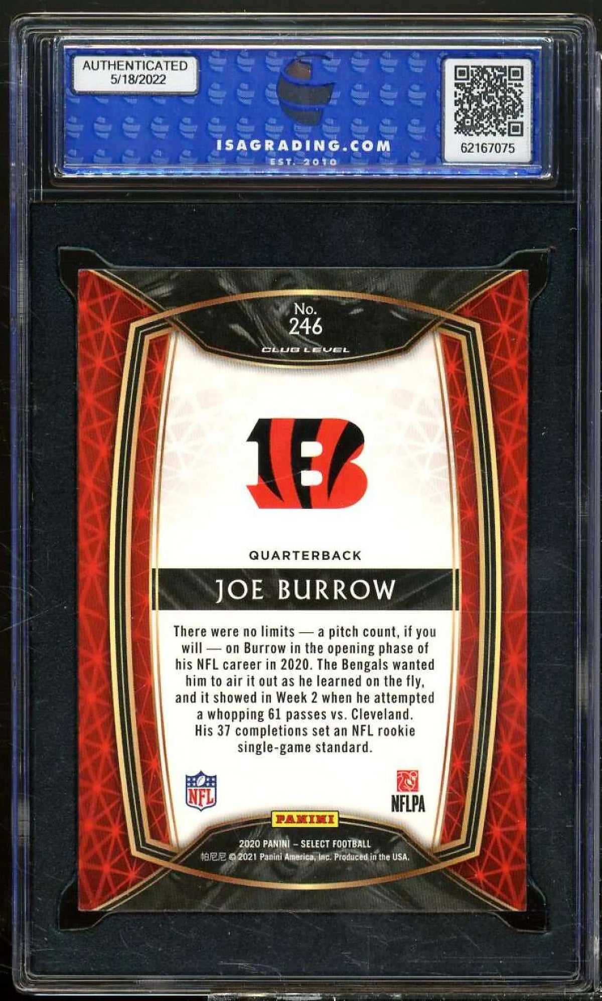 Card Select MINT Panini 2020 Rookie GEM ISA #246 10 Burrow Joe