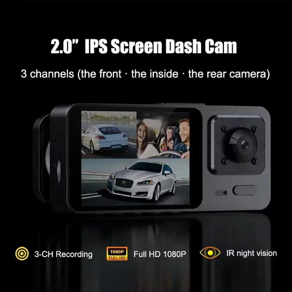 G-Sensor Lens Cam Recorder HD Front/Rear/Inside 1080P Dash Paddsun Dual Camera Video Car