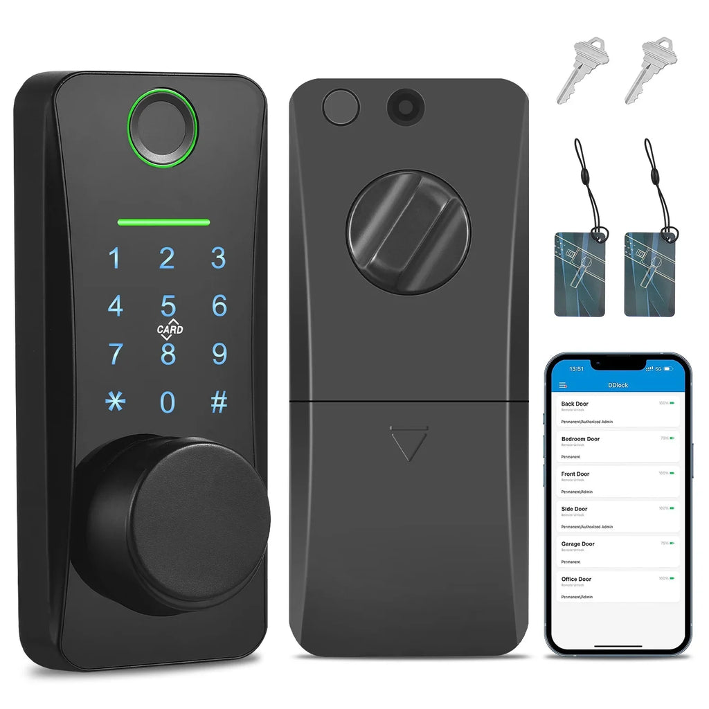 Remote Door Remote Deadbolt Lock Huiop Intelligent Lock/2 Door Keyless Lock,With App Remote Pad Lock Pad Door Siuke Keypad Lock/5-in-1 Less With Set Deadbolt Keyless Lock/5-in-1