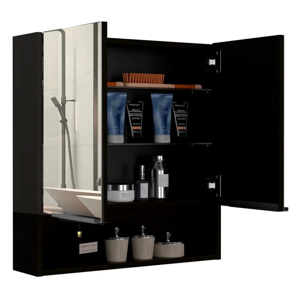 Square 2-Piece Cabinet Medicine & 63" One Set Linen Cabinet with Door Home