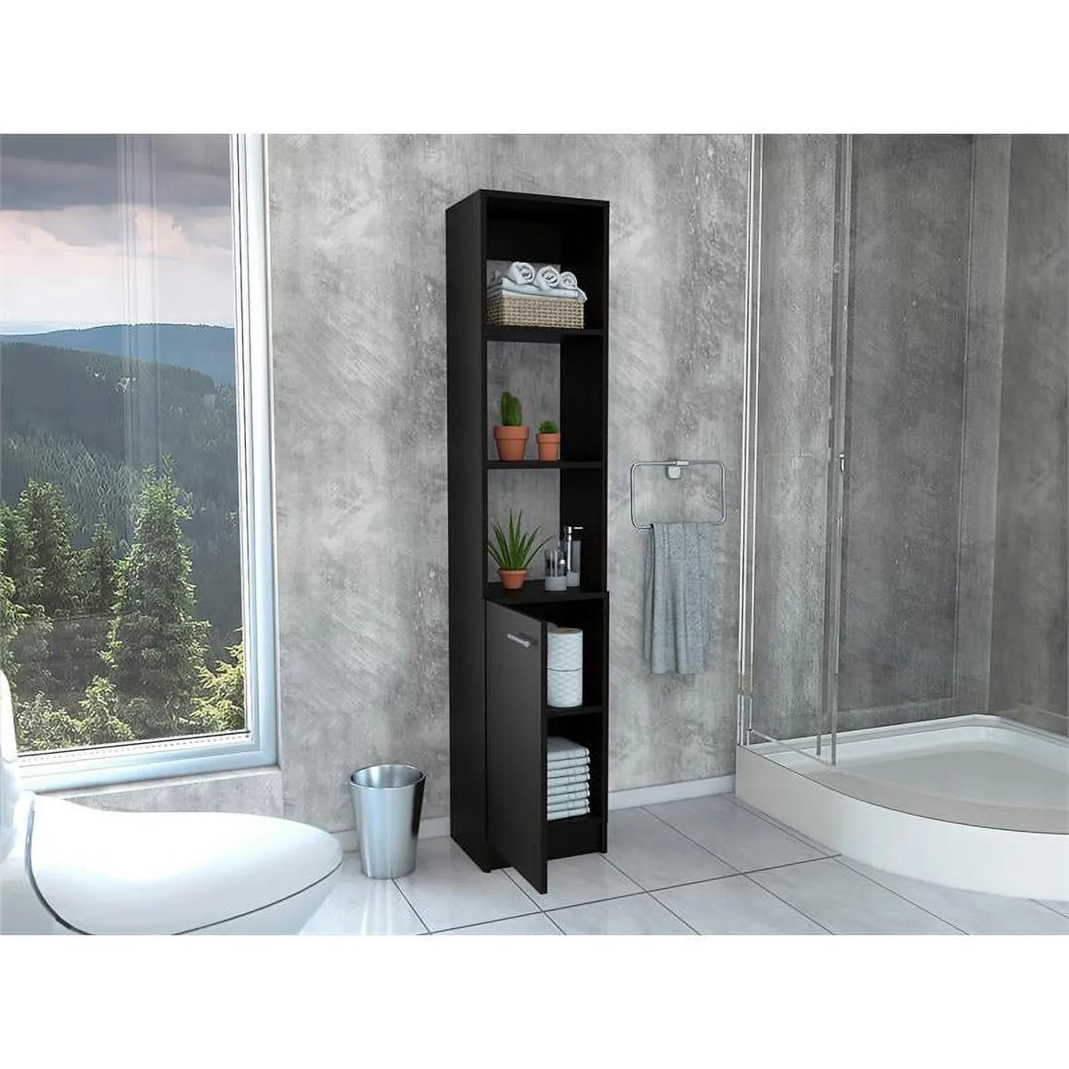 Square 2-Piece Cabinet Medicine & 63" One Set Linen Cabinet with Door Home