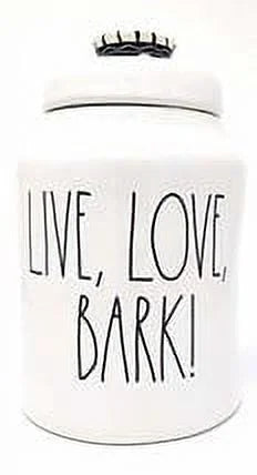 Canister. Black Love, Imperfections. x Rae LL. Dunn by Perfect Magenta, Unique 6in Live, 9in 6in x Ceramic, BARK with Beige,