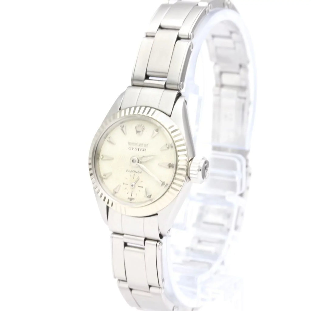 White Hand-Winding Gold ROLEX BF551892 Used Precision Steel Mens Vintage 6525 Authenticated Watch