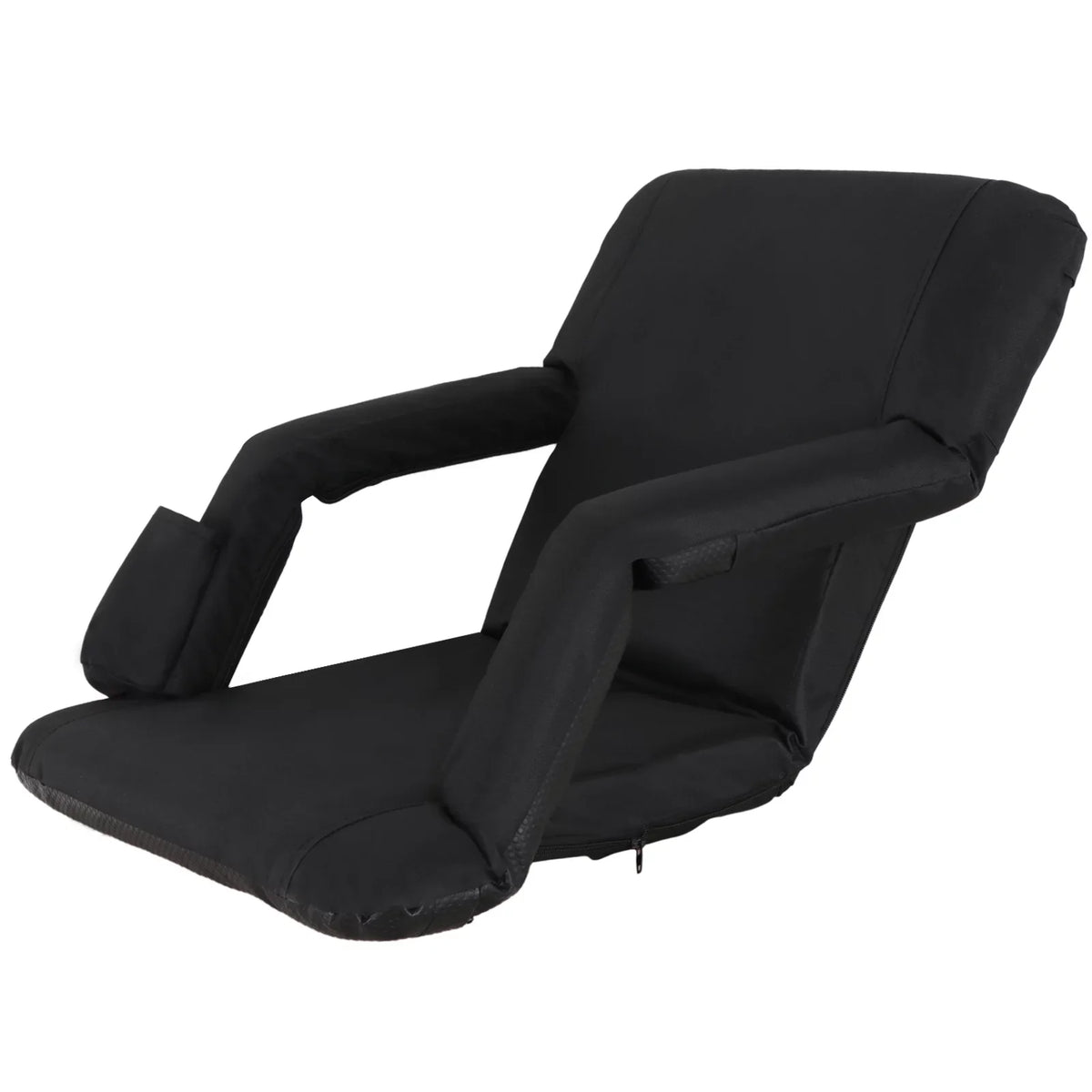 Stadium Cushion Reclining - 6 Positions, W/Padded ZENY Black Chair Bleachers Reclining Seat