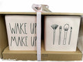 Brush organization lettering Vanity Dunn MAKE Ivory UP in Ceramic Rae LL WAKE UP