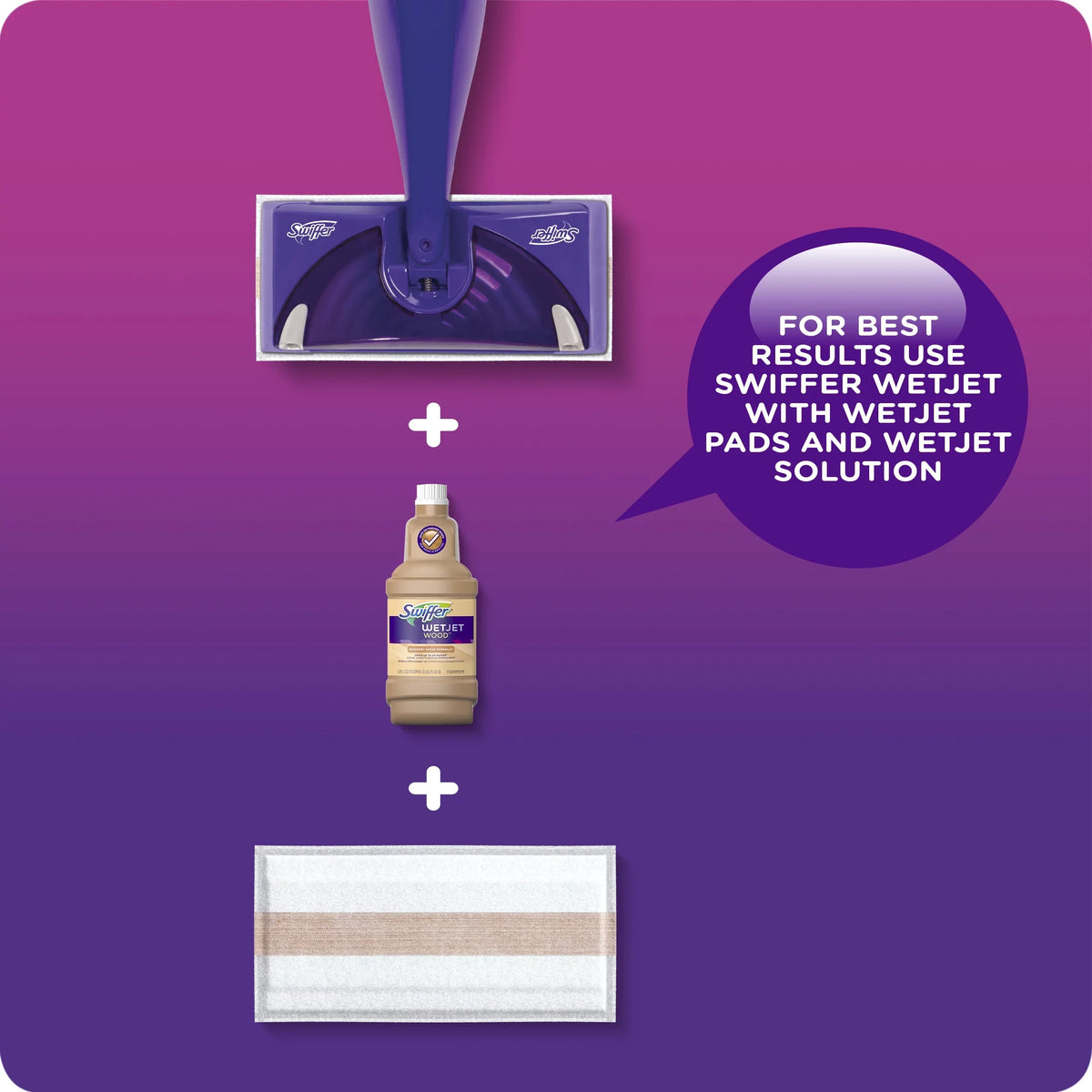 5 Kit WetJet Pads, Mop Swiffer 1 Mop, Floor Solution) (1 Cleaning Starter