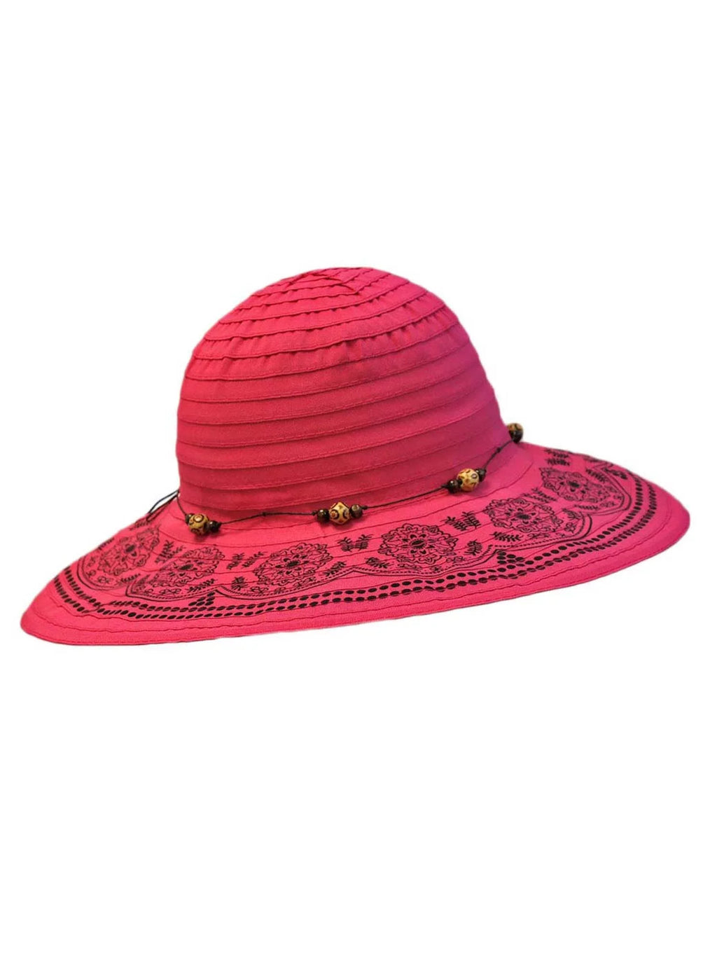 Pink Floppy Trim Hat Hot Elegant With