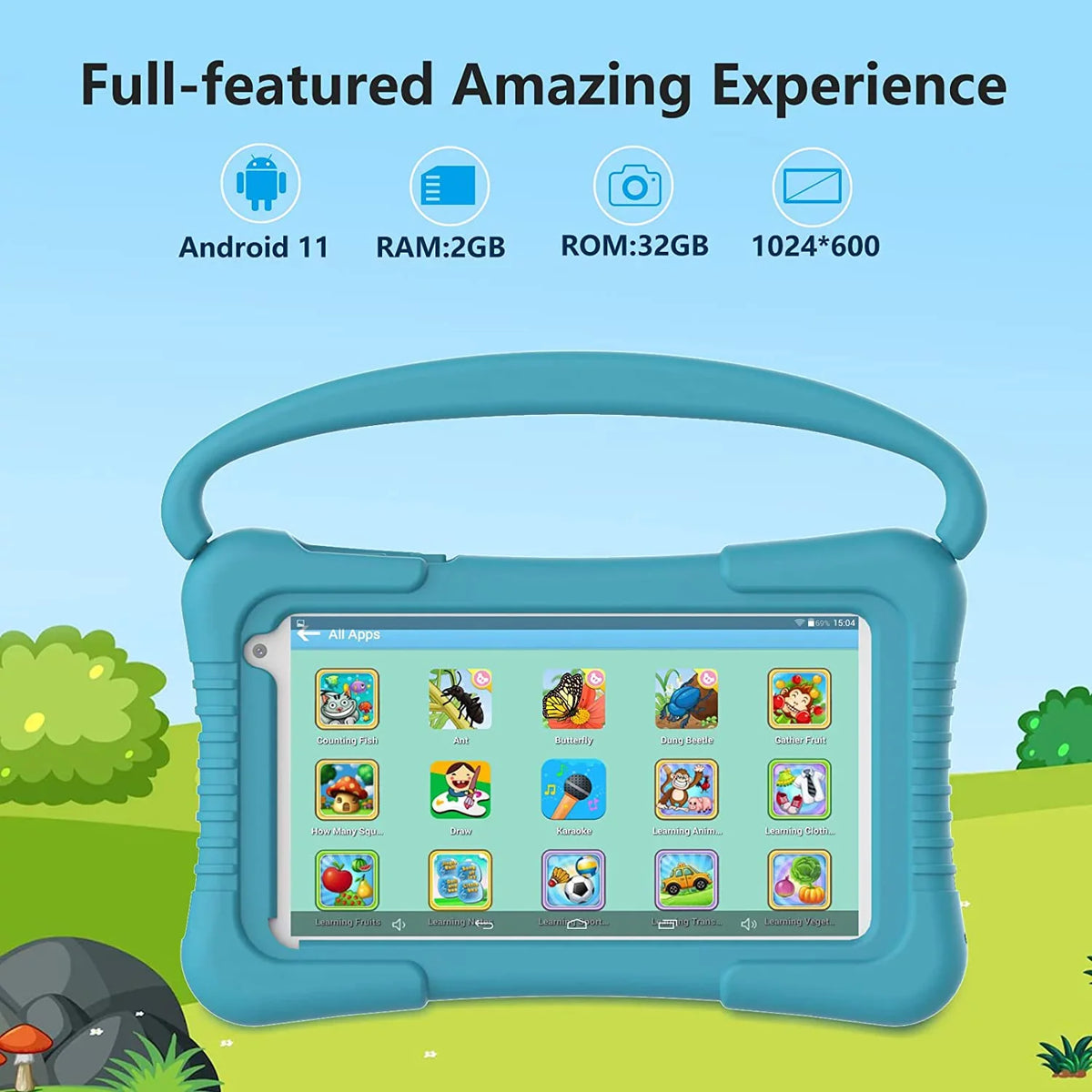 Tablet Software YouTube 11 Kid-Proof Tablets Kids Games Kids 32G Tablet Camera Tablet Parental Kids Toddler 2GB Dual inch Control, Pre-Installed Netflix. Kids RAM 7 with Android Educational WiFi for
