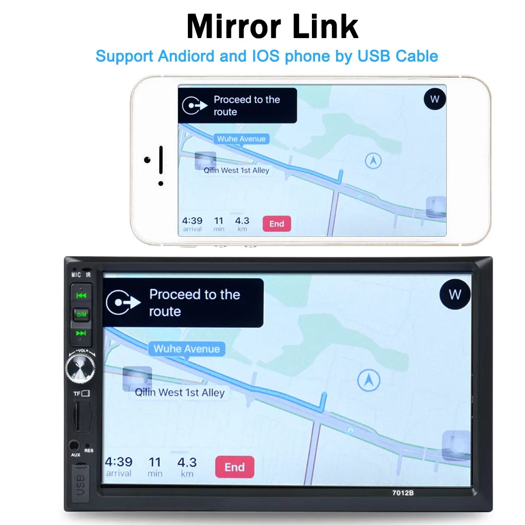 Bluetooth HD 7" Link(Both Radio Reverse and Android Car Touch Vehicle Mirror Din Support And Screen Stereo Camera Double IOS MP5 with System) Car