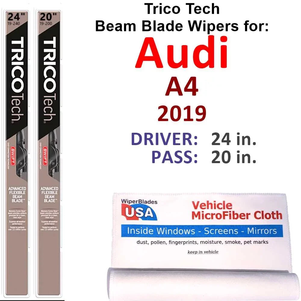 (Set of 2019 A4 Wipers Beam Audi Blade 2)