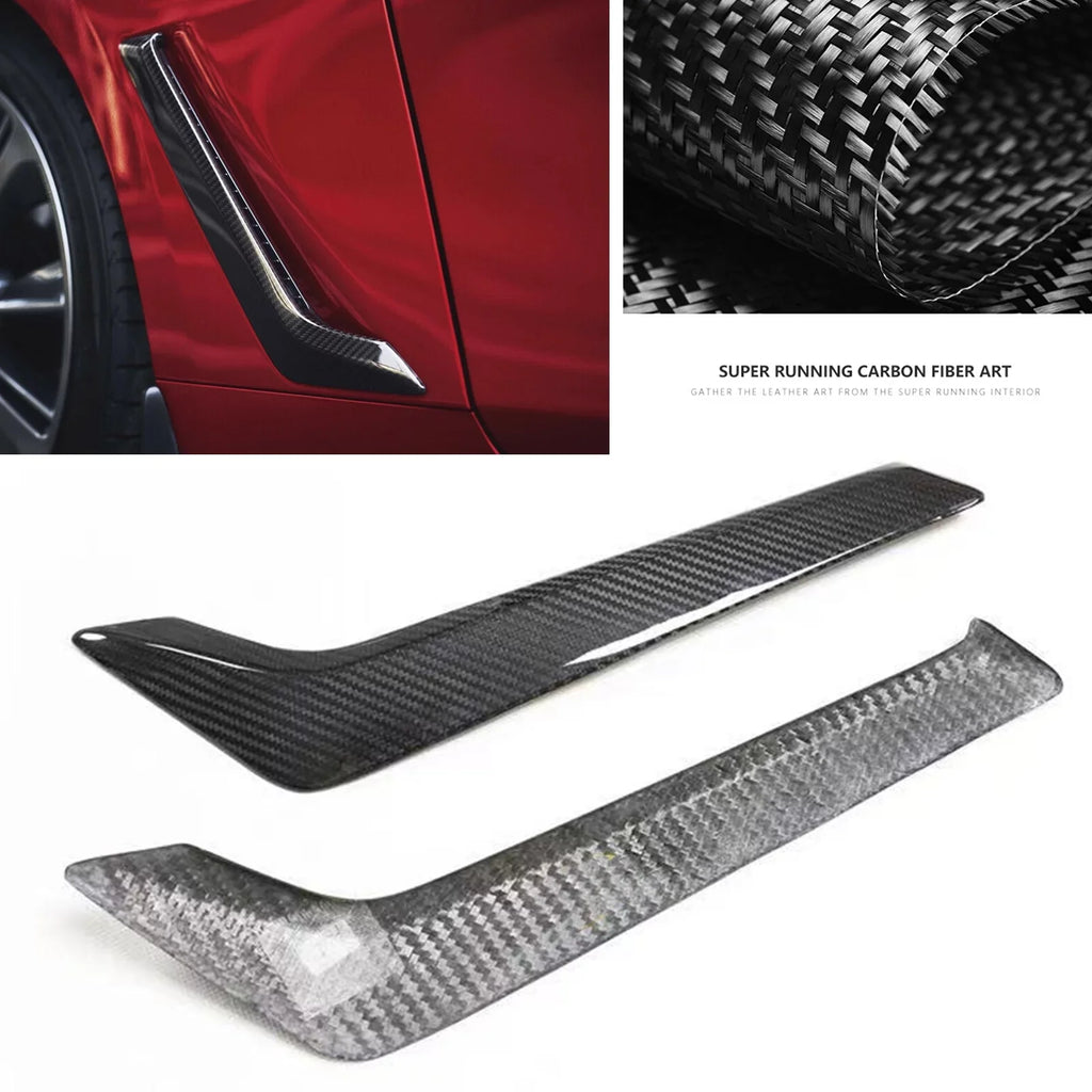 Infiniti Kit For Q60S Q60 Carbon Fiber Side 2015-2022 Vent Air Fender Cover 2019 Black