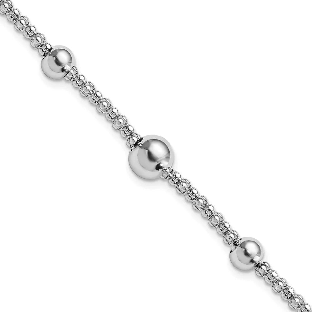 Popcorn Jewelry Silver Women Chain 8inch Auriga for Bracelet Fine Sterling 925 Beaded