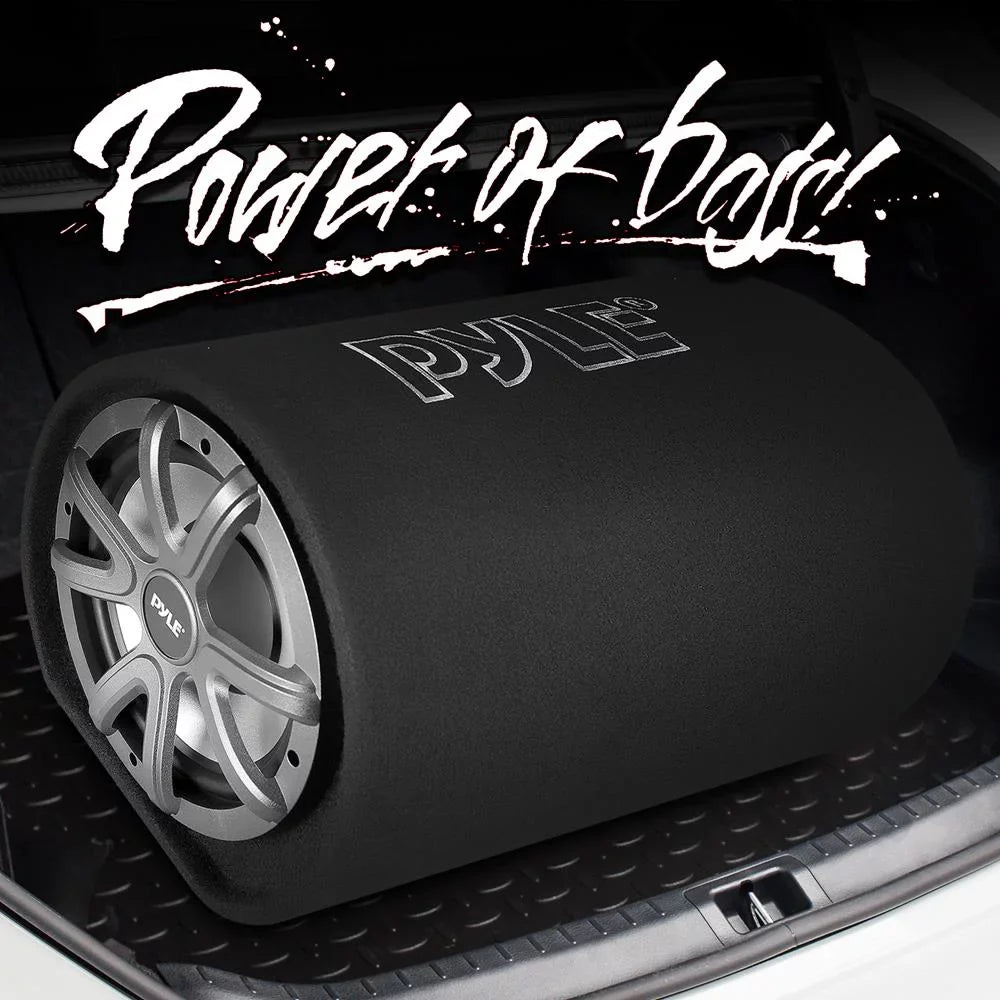 Subwoofer Audio System Sub 500-Watt Speaker Power Carpeted Car Enclosure High Tube Pyle10-Inch Bass