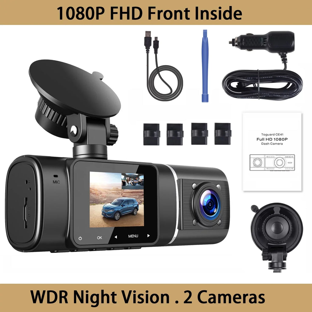 Camera Black Car Night and Vision Cam Front TOGUARD FHD Dash 1080P 720P HD Inside, IR