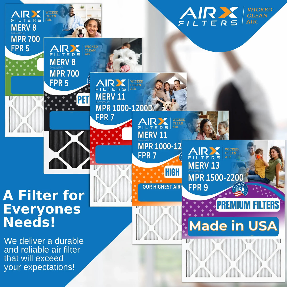 9 by Made Filter Air Pack 2200 Premium HVAC FILTERS - 6 AIR. CLEAN Comparable Furnace 1500 AIRX AC Filter Air 10x20x1 Pleated FPR Conditioner Electrostatic 13 Filters 10x20x1 MERV MPR to WICKED USA &