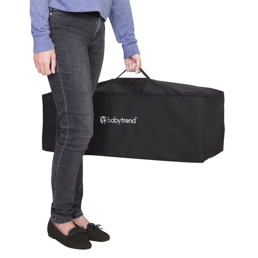 Portable Flat Baby Bassinet Trend Playard with Unisex Grey, – Twinkle