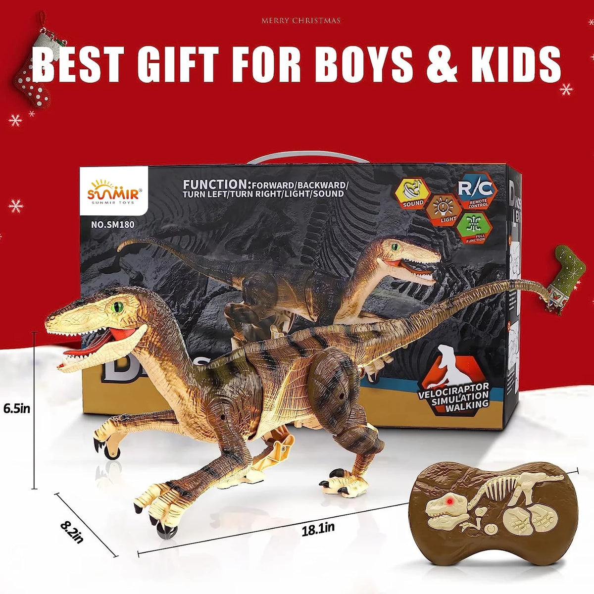 '- Walking and Remote Girls Toys 3-5, Toy with Age Brown Boys Sounds Old Gifts Years Boys Ctrl Dinosaur Dinosaur for T-Rex JBee Lights RC Control 5-7, for Kids 8-12 Robot