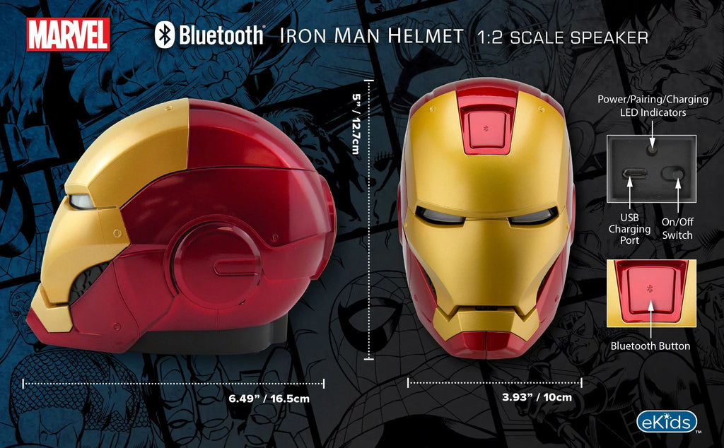 Speaker Iron Captain America Helmet Man War Bluetooth Civil