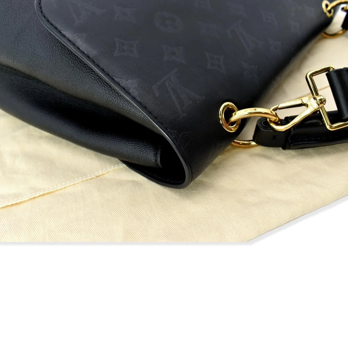 Very Bag Shoulder Leather Monogram Black LOUIS One Pre-owned Handle VUITTON