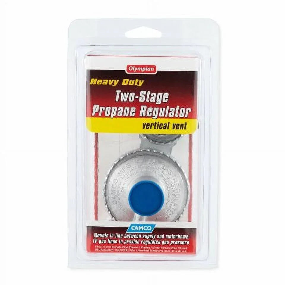 Silver - 2-Stage Regulator Camco Propane (59313) Vertical RV