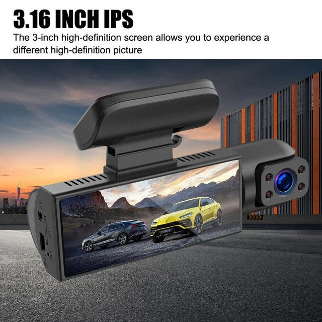 Video Xhy DVR Car 1080P or Night Cam Motion G-Sensor, Driving Dash Dual Inside Front Vision Lens Detection Camera HD Recorder