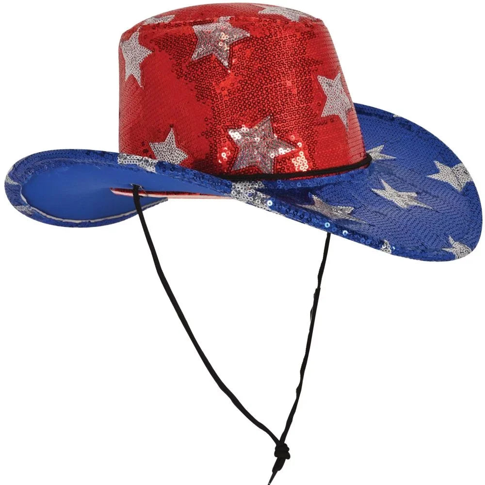 Patriotic Hat Cowboy Sequined