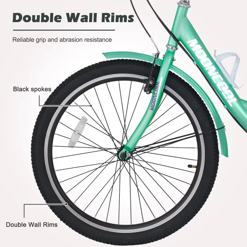 NAIZEA Men, Exercise Adult Outdoor Activities Tricycle, for Shopping 3 Basket 7 with Cruise Wheel Seniors, for 20" Large Trike Picnic Bikes Women, Speed