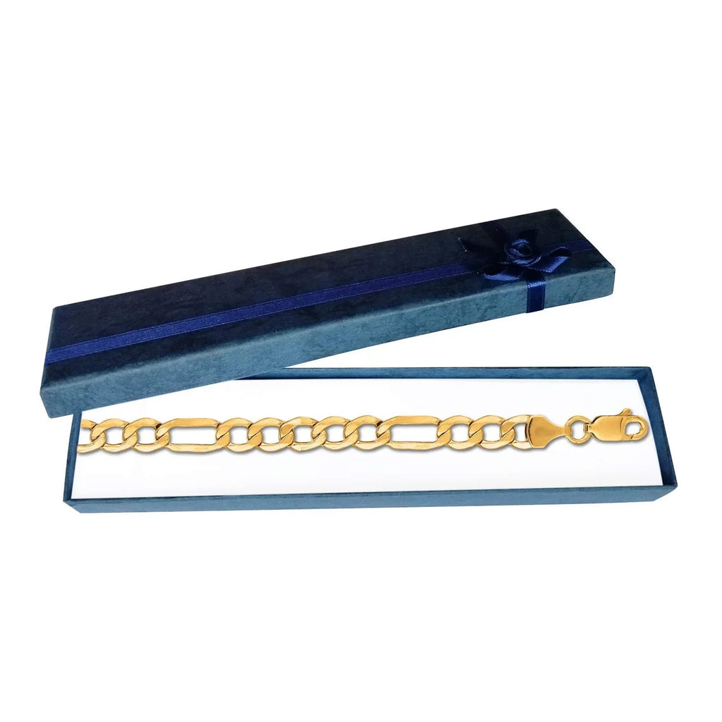 Inches, Bracelet 8.5 7.95 Claw 10k Lobster mm Yellow Gold 12.7gr. Solid Chain Figaro Clasp-