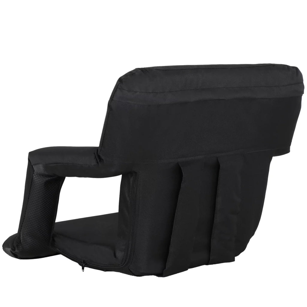 Stadium Cushion Reclining - 6 Positions, W/Padded ZENY Black Chair Bleachers Reclining Seat