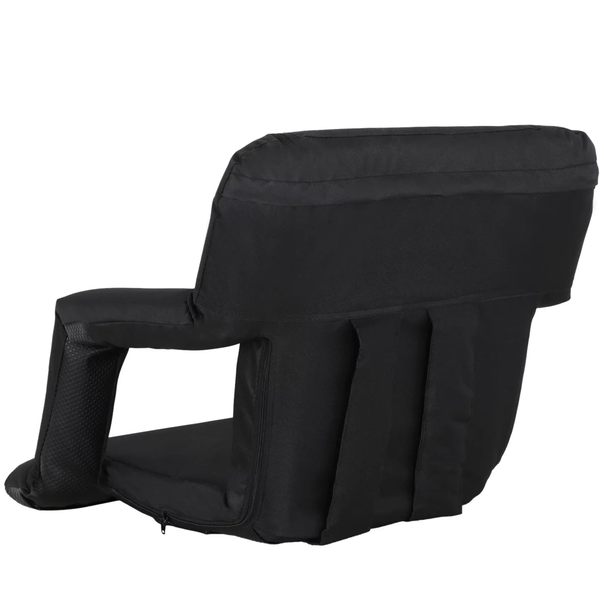 Stadium Cushion Reclining - 6 Positions, W/Padded ZENY Black Chair Bleachers Reclining Seat