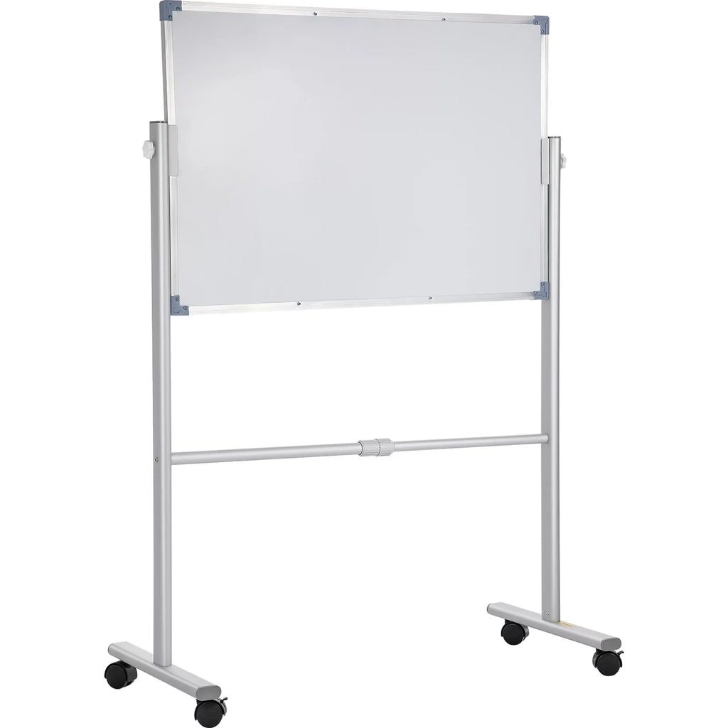 24" with 360 Home BENTISM Wheels Office Aluminum Adjustable w/ x Reversible Lockable Double Height Stand Dry Mobile Frame and Swivel Magnetic for Erase School Rolling 36" Sided Board Whiteboard