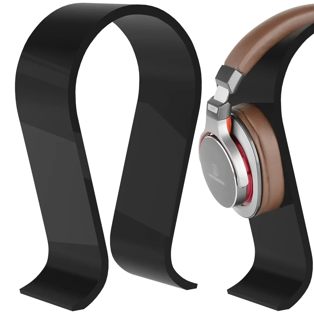 Acrylic Stand Headset Headphones, Compatible Geekria Display for Hanger JVC, Sennheiser, Olufsen Headsets Stand, Bang Philips, Omega with Gaming Desk & Over-Ear (Black) Headphone Sony, AKG,
