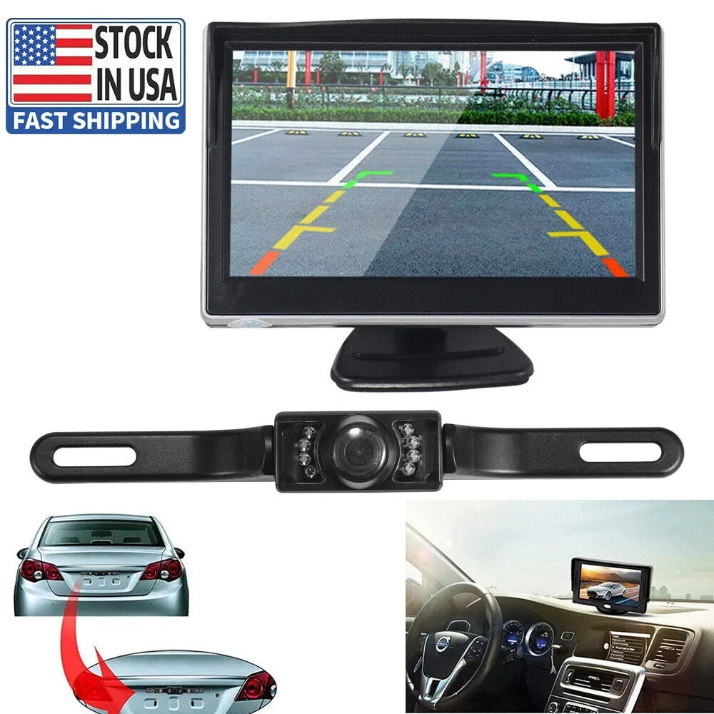 Waterproof Rear Car HD Kit Night Camera View 5" KingFurt Wireless Monitor Vision Backup