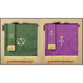 & Brands Cross, Pulpit Church Purple LC027 Christian Jacquard Supply Green Reversible with Scarf