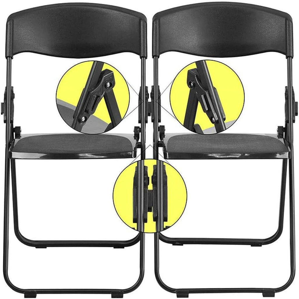 Duty Series Brackets Capacity Heavy Ganging With 500 Chair HERCULES Folding Lb. Built-In Black Plastic