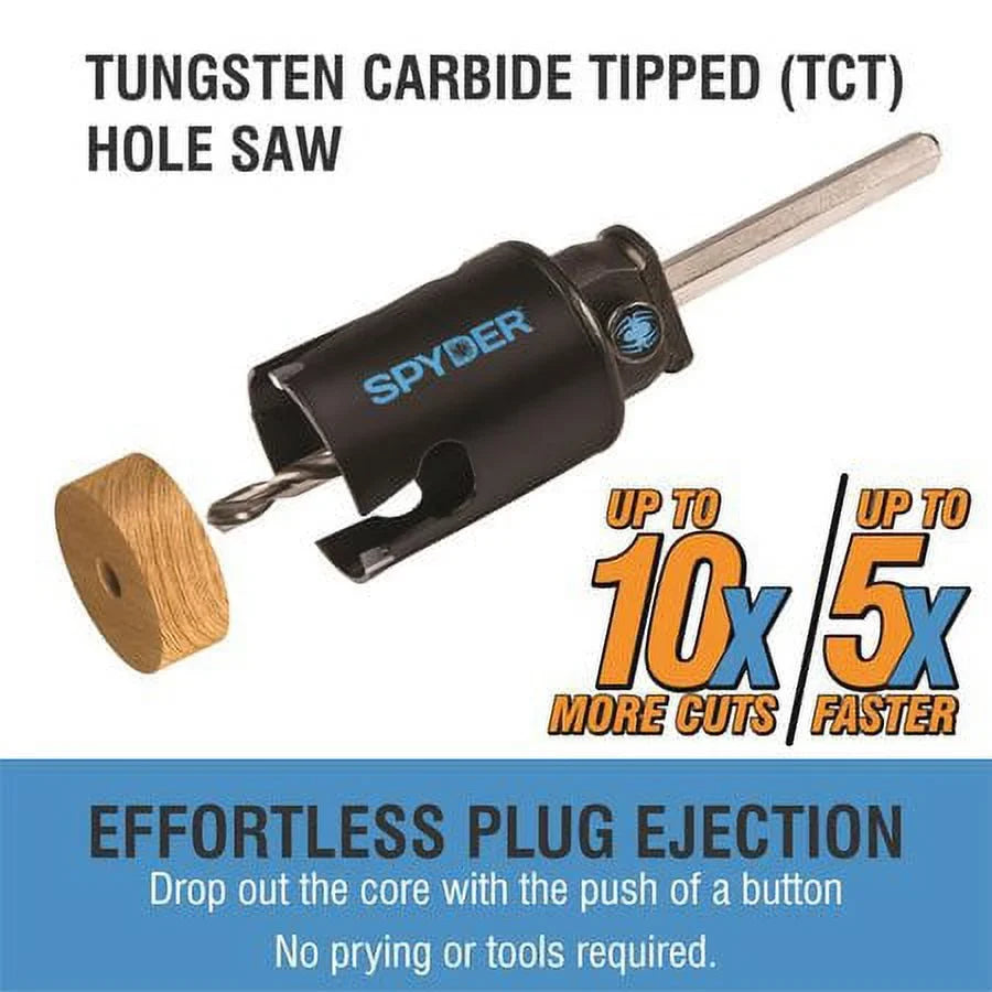 Spyder Hole Black Rapid Core 600034H 3 Carbide Tipped Eject Tungsten in. Saw,