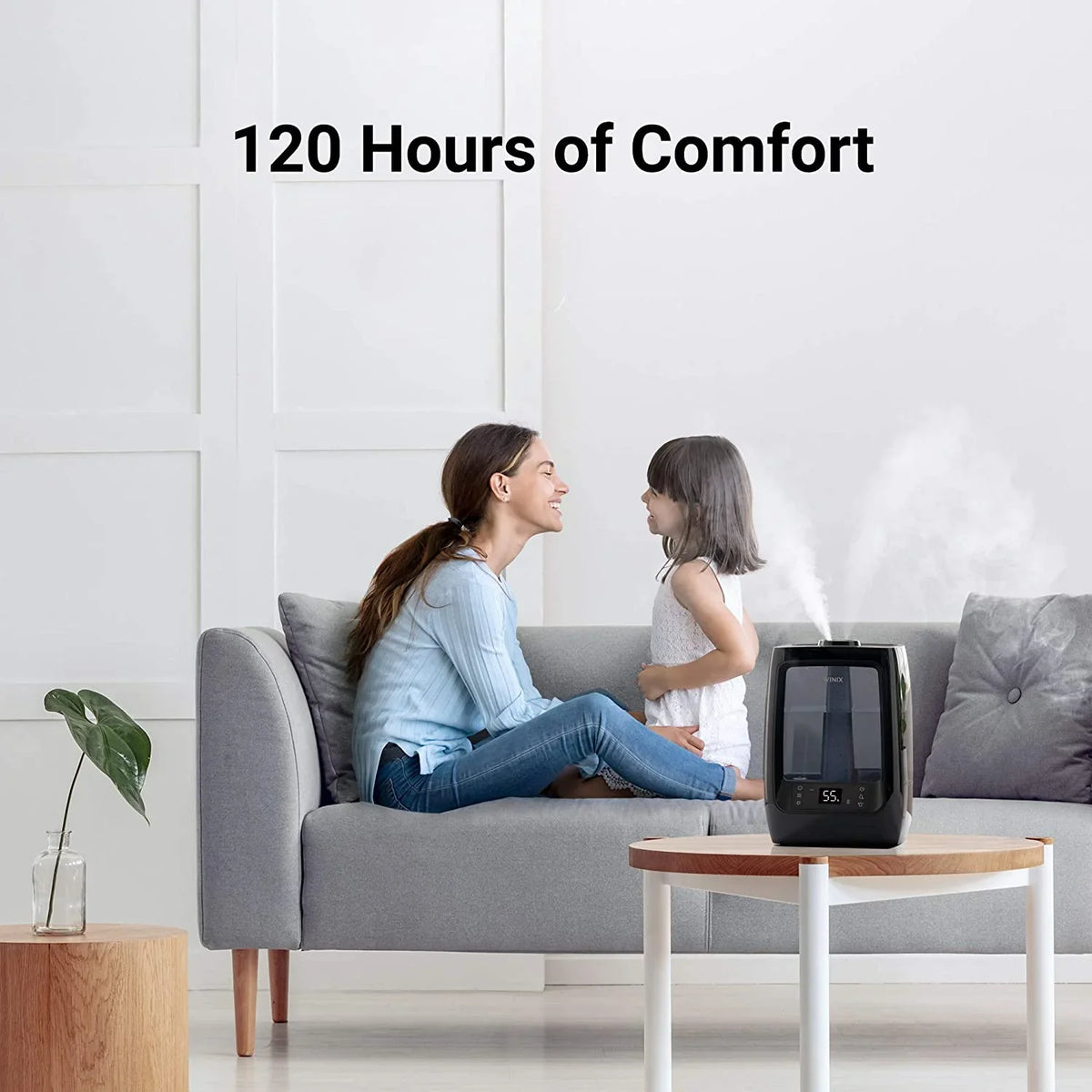 LightCel Essential Mist Humidifier, Quiet, Rooms, Tank, Time, Essential UVc-LED L200 Ultrasonic Tank, Run 2 and with Warm Pads Large Tray Cool Oil pre-soaked Hrs. Winix Treated 120 Gal. Oil