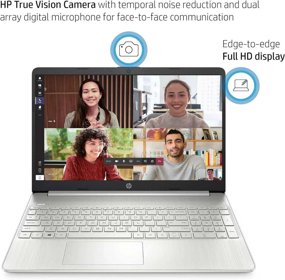 Laptop BT Computer, Graphic, Full HD Wi-Fi 11 6, Intel i5-1135G7, 15 4-core PCIe Silver, Xe SSD, 15.6" Natural RAM, 256GB Windows HP Iris Home Business 4.2, 16GB