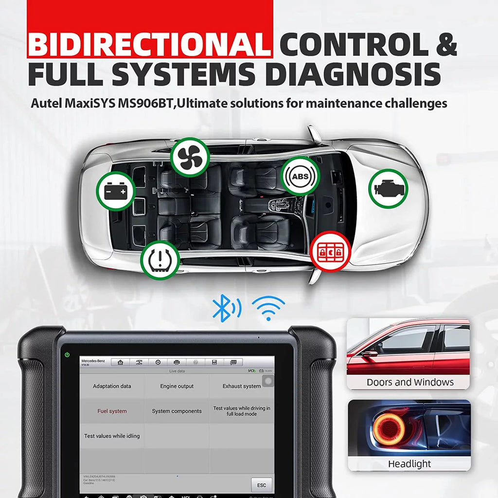 MK908 Pro/ Car Scan Autel Same MS906 Tool MS906BT Diagnostic Services 36+ MK906 Bi-Directional as Pro/ Control, MaxiSys