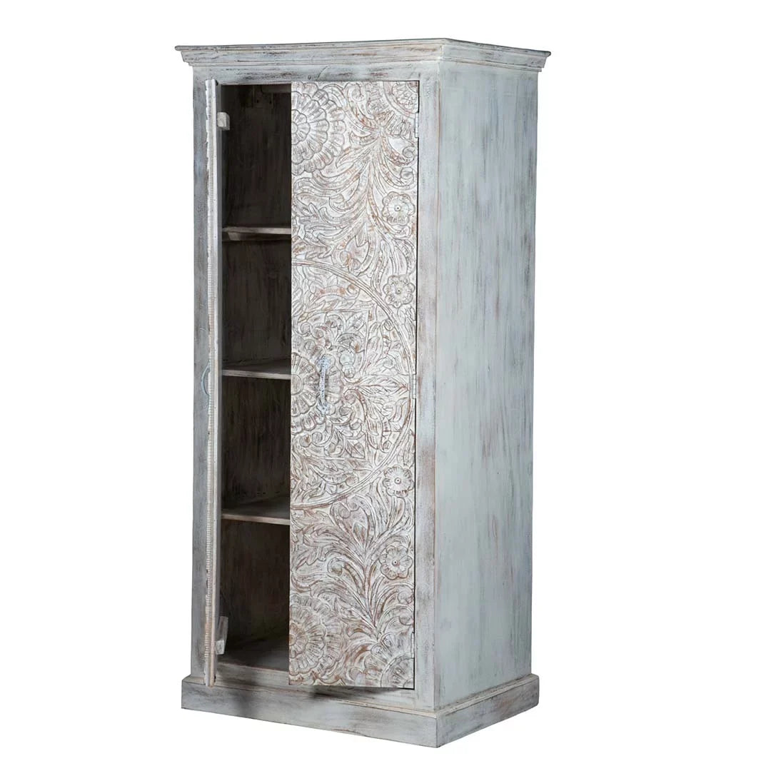 Shabby Chic Maadze Wardrobe White Carved