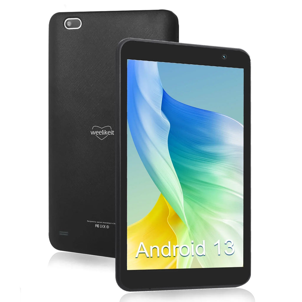 Processor Tablets RAM IPS with 32GB Quad-Core Camera, Dual ROM, 1280x800 weelikeit inch Display, 8 Bluetooth5.0(Black) 13 WiFi, with Android 4(3+1)GB Tablet Tablet PC