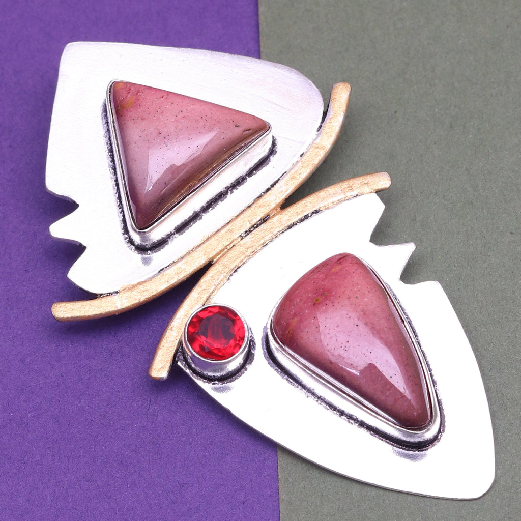 Necklace Rhodochrosite Sterling Rhodochrosite, Garnet 925 18" Gemstone Silver