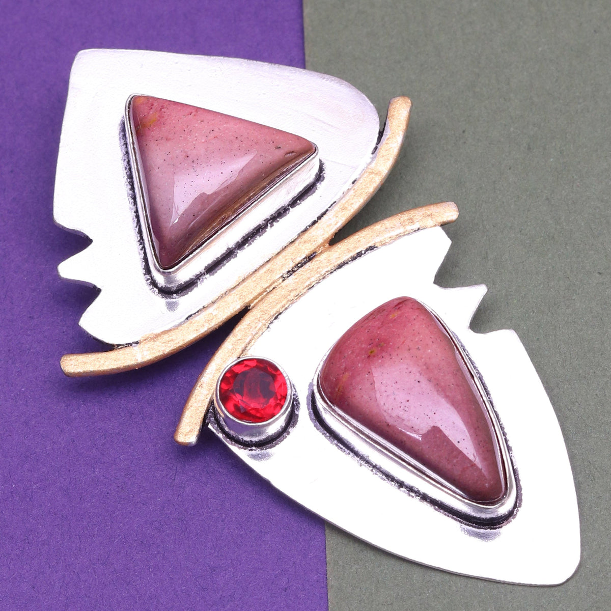 Necklace Rhodochrosite Sterling Rhodochrosite, Garnet 925 18" Gemstone Silver