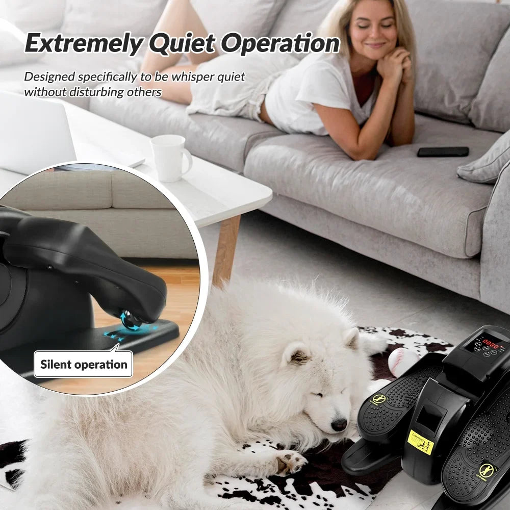 with Motorized Teens Machne Elliptical Quiet Adults Under While Pedal Portable Exerciser & Control, Sitting for Desk Seniors Leg Remote Exerciser