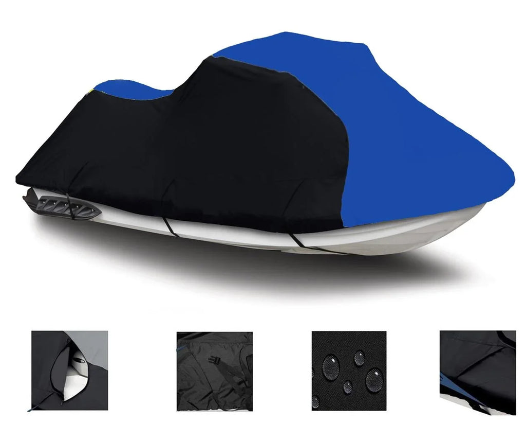 for Seater Polaris 1995 1996 / TOP OF Jet LINE Cover PWC 2001 1-2 1998 Travel Cover Ski 2000 Compatible HEAVY-DUTY, 1999 THE Watercraft SLX BLACK 1997 BLUE