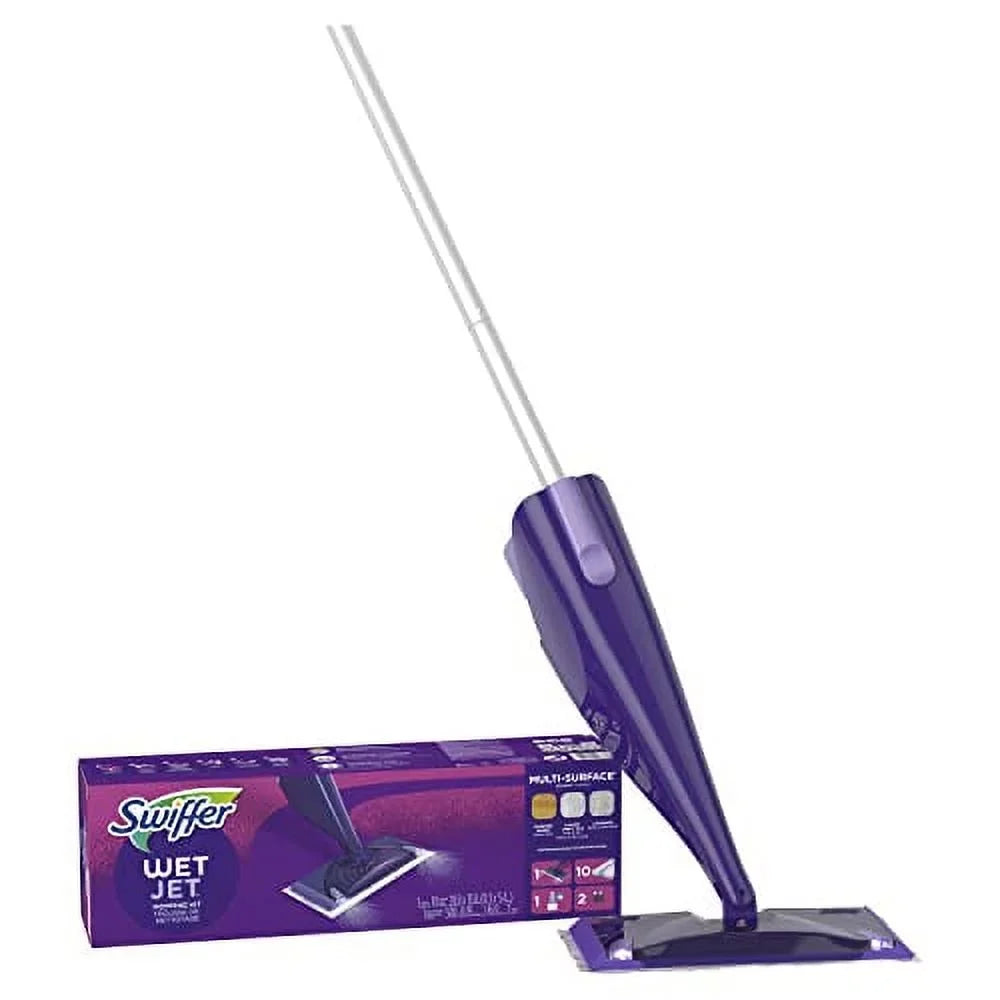 Batteries Kit, Starter Includes: Pads, Spray Power Floor WetJet Swiffer Hardwood Cleaning 1 and Mop, Cleaner Mop Solution, 10