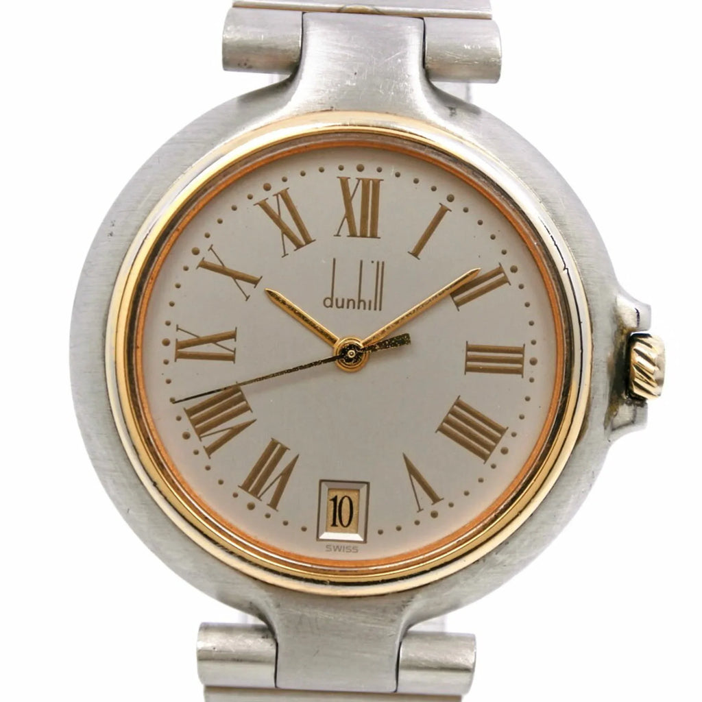 Dial Millennium (Fair) Made Silver Boys Analog Watch Swiss Pre-Owned Gray Steel Dunhill Quartz Stainless Display
